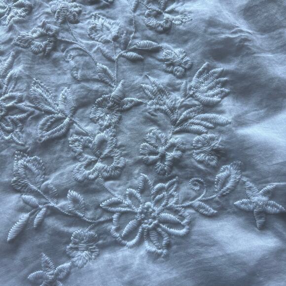 J Crew Embroidered Midi Dress In Ramie Tall 8 White Sheer Boho Cottage - Picture 9 of 13